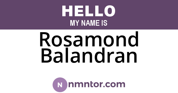 Rosamond Balandran