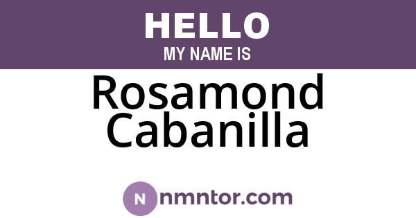 Rosamond Cabanilla