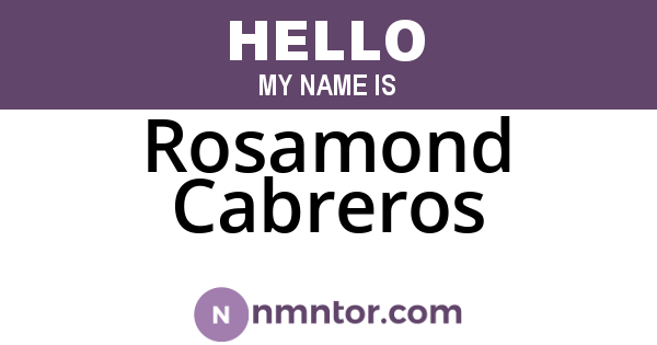 Rosamond Cabreros