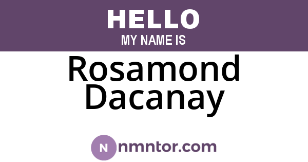 Rosamond Dacanay