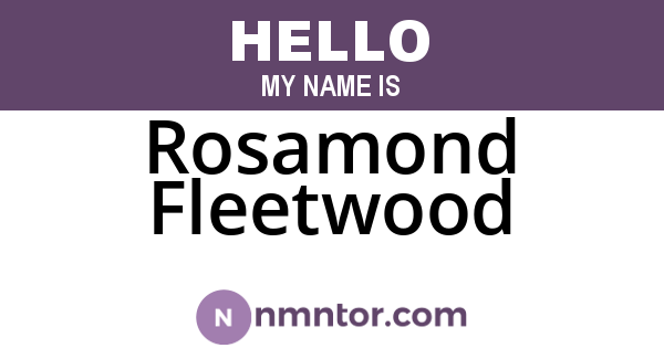 Rosamond Fleetwood