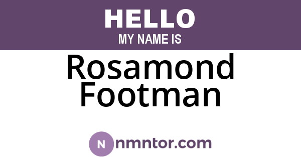 Rosamond Footman