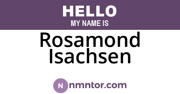Rosamond Isachsen