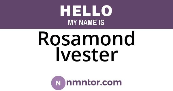 Rosamond Ivester