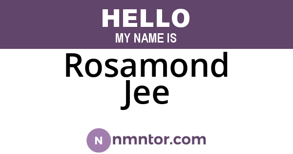 Rosamond Jee