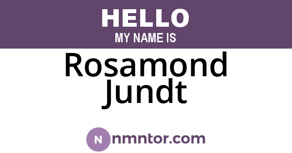 Rosamond Jundt