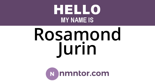 Rosamond Jurin