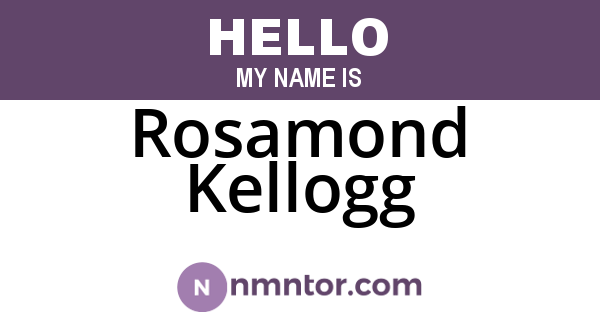 Rosamond Kellogg