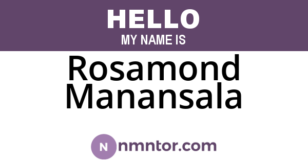Rosamond Manansala