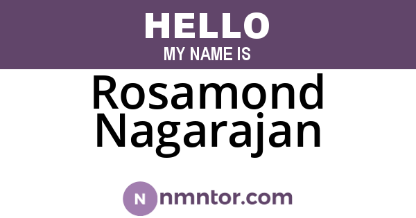 Rosamond Nagarajan