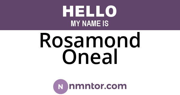 Rosamond Oneal
