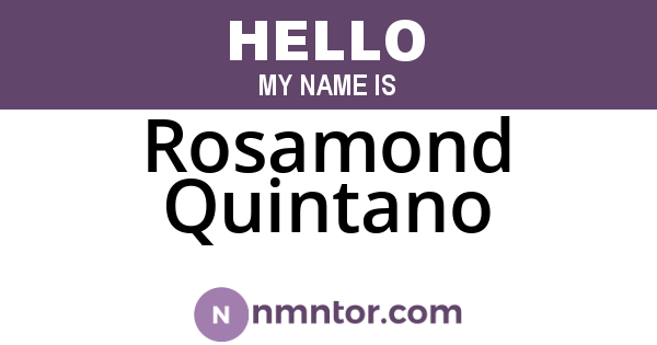 Rosamond Quintano