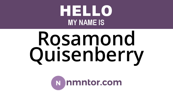 Rosamond Quisenberry