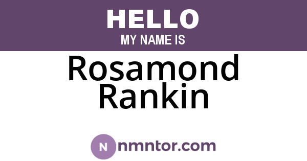 Rosamond Rankin