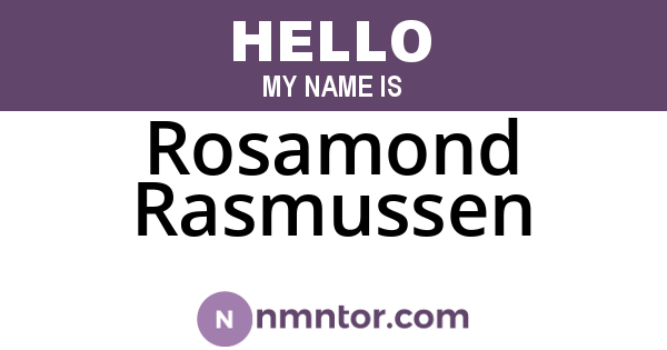 Rosamond Rasmussen