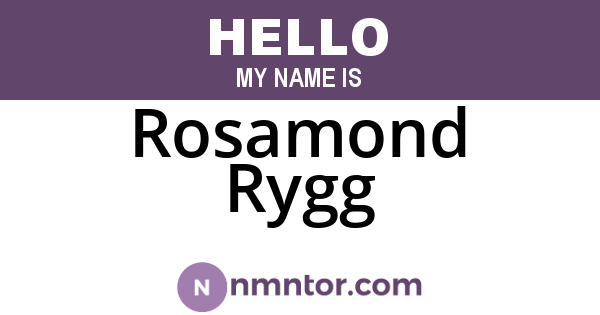 Rosamond Rygg