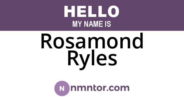 Rosamond Ryles