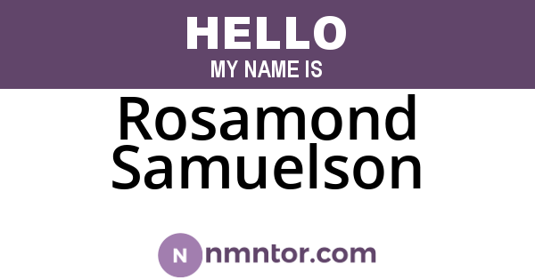 Rosamond Samuelson