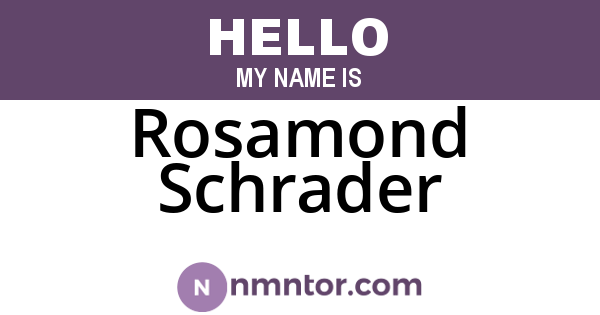 Rosamond Schrader