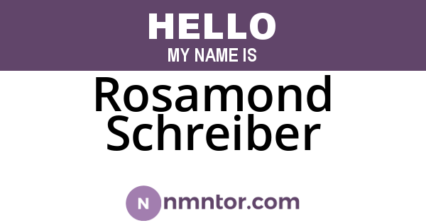 Rosamond Schreiber