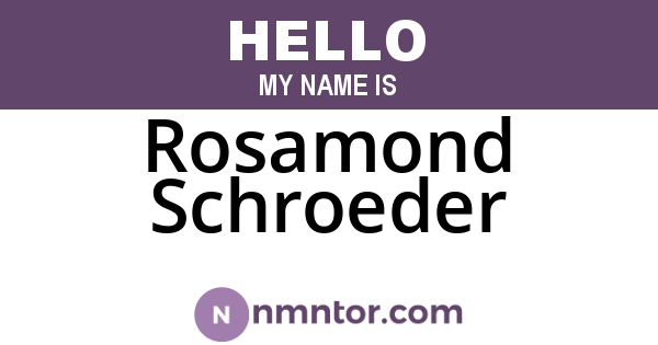 Rosamond Schroeder