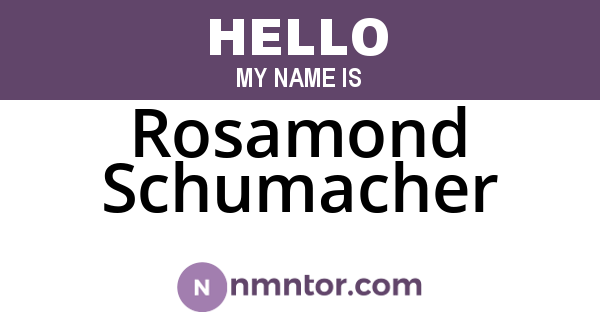 Rosamond Schumacher