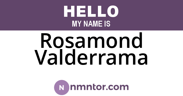 Rosamond Valderrama