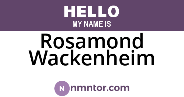 Rosamond Wackenheim