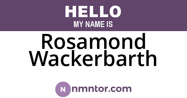 Rosamond Wackerbarth