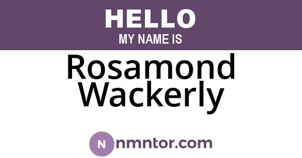 Rosamond Wackerly