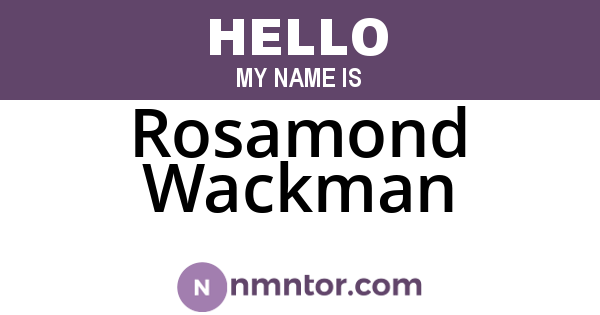 Rosamond Wackman