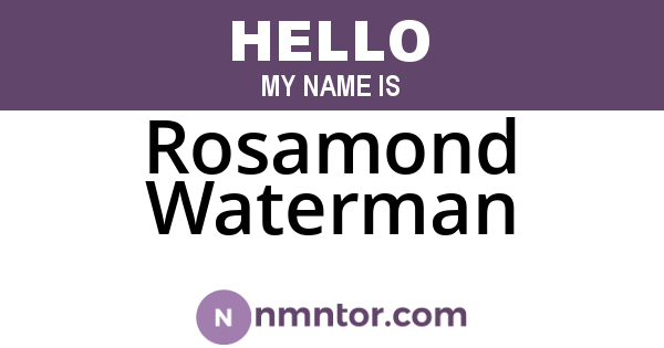Rosamond Waterman