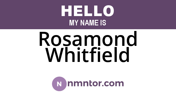 Rosamond Whitfield