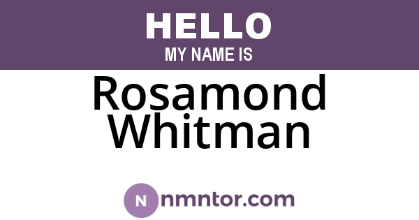 Rosamond Whitman