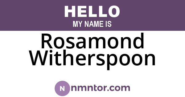 Rosamond Witherspoon