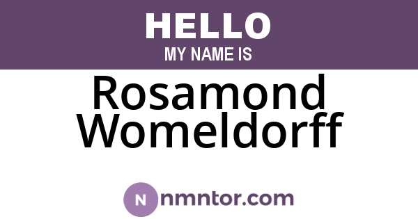 Rosamond Womeldorff