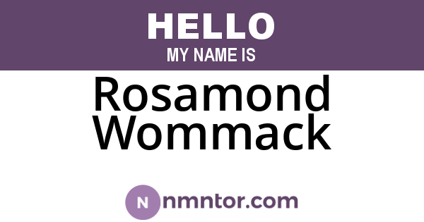 Rosamond Wommack