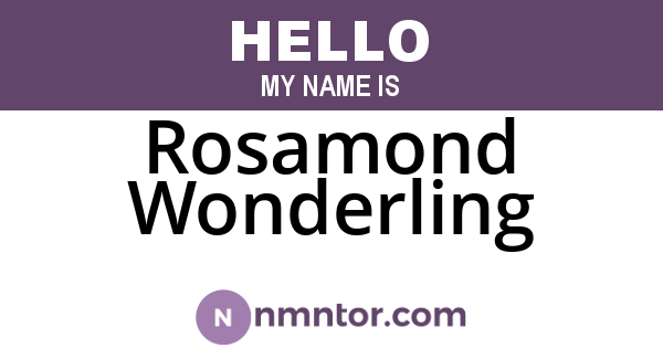 Rosamond Wonderling