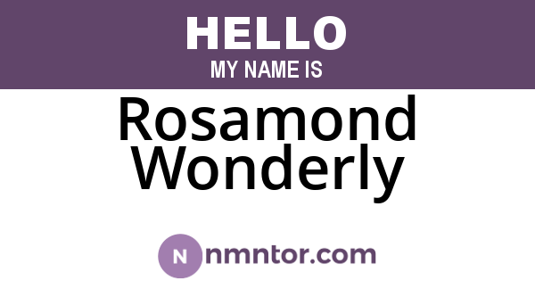 Rosamond Wonderly