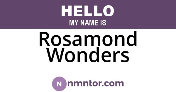 Rosamond Wonders