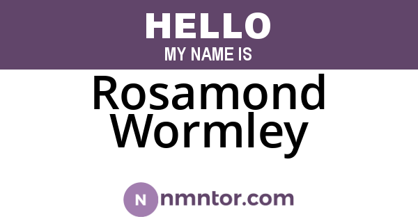 Rosamond Wormley