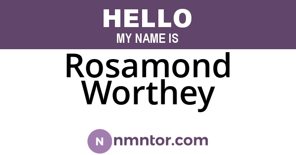 Rosamond Worthey