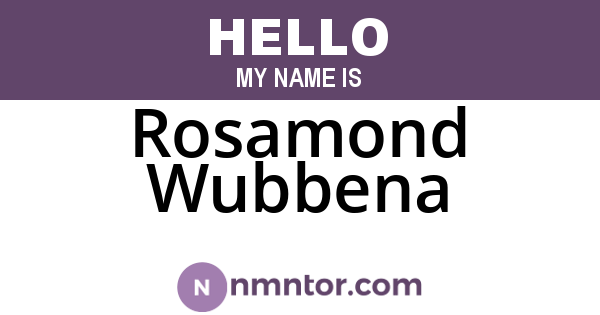 Rosamond Wubbena