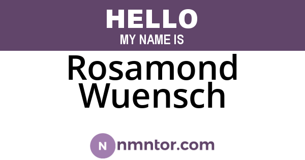 Rosamond Wuensch
