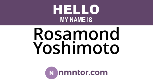 Rosamond Yoshimoto