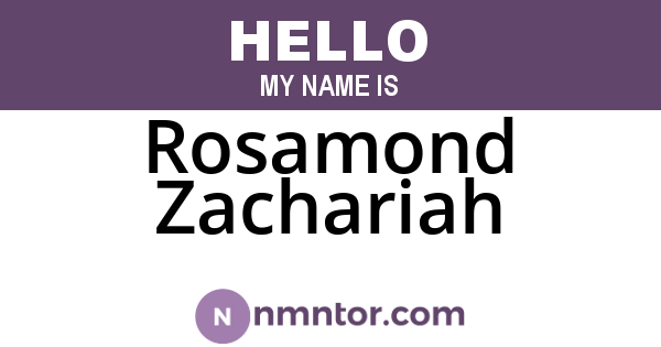 Rosamond Zachariah