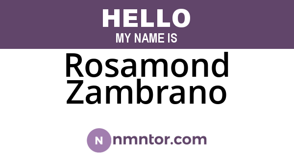 Rosamond Zambrano