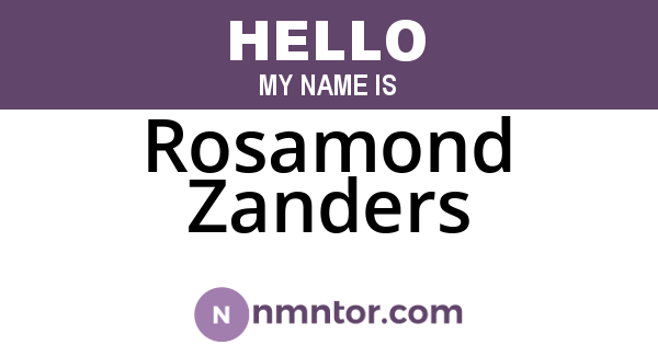 Rosamond Zanders