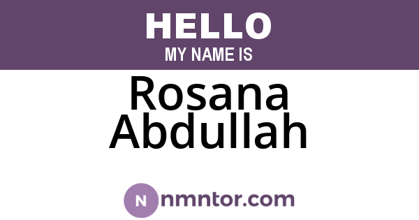 Rosana Abdullah