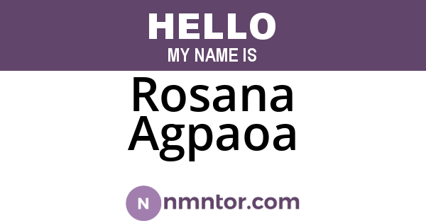 Rosana Agpaoa